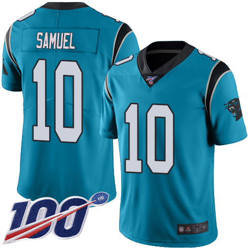 Carolina Panthers Limited Blue Men Curtis Samuel Jersey NFL Football #10 100th Season Rush Vapor Untouchable